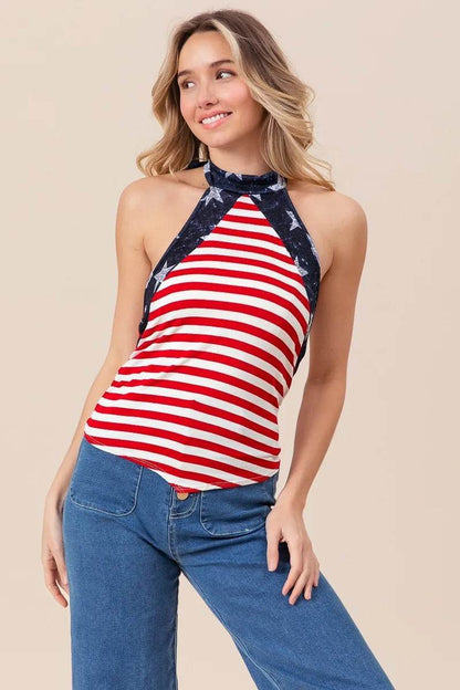 BiBi Stripe Jersey with Star Halter Neck with Tie Back Trendsi a500da91f3c04f428571badd86432ad0-Max-Origin