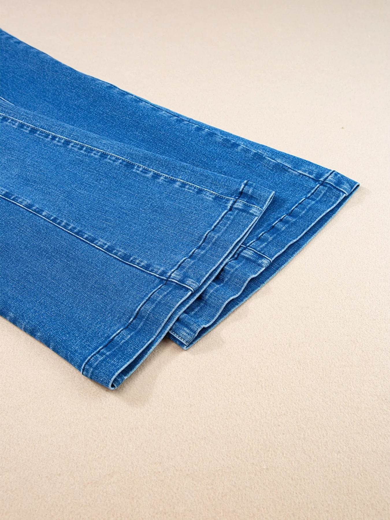 Seam Detail Flared Bottom Ankle Length Jeans Trendsi a5081ff34d0942da8af9ecca331b9ce9-Max-Origin
