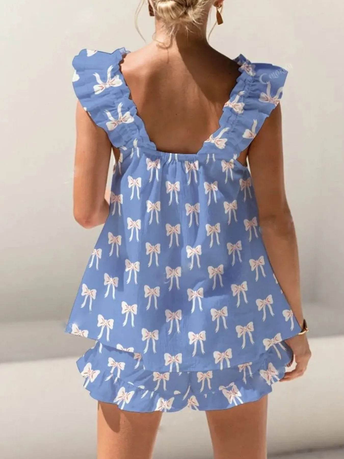 Ruffled Striped Tank and Shorts Set Trendsi a5212805-9803-4ba7-b8a5-61d6d4c6e18d-Max-Origin