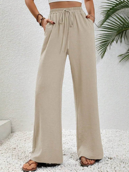 Wide Leg Drawstring Pants Cream Trendsi a5339714-477c-47dc-8e84-c8306cfb16c9-Max