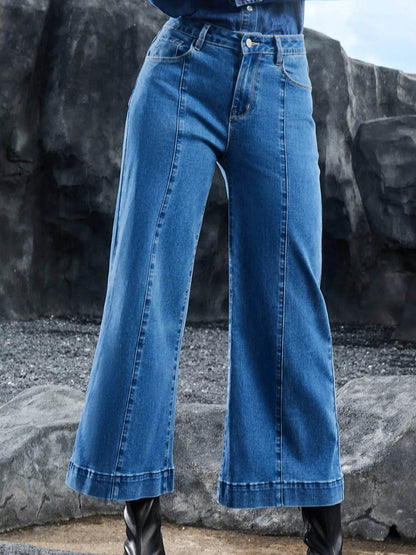 Seam Detail Flared Bottom Ankle Length Jeans Trendsi a54f74a0dfa84e0eb05c97419e4202d4-Max-Origin