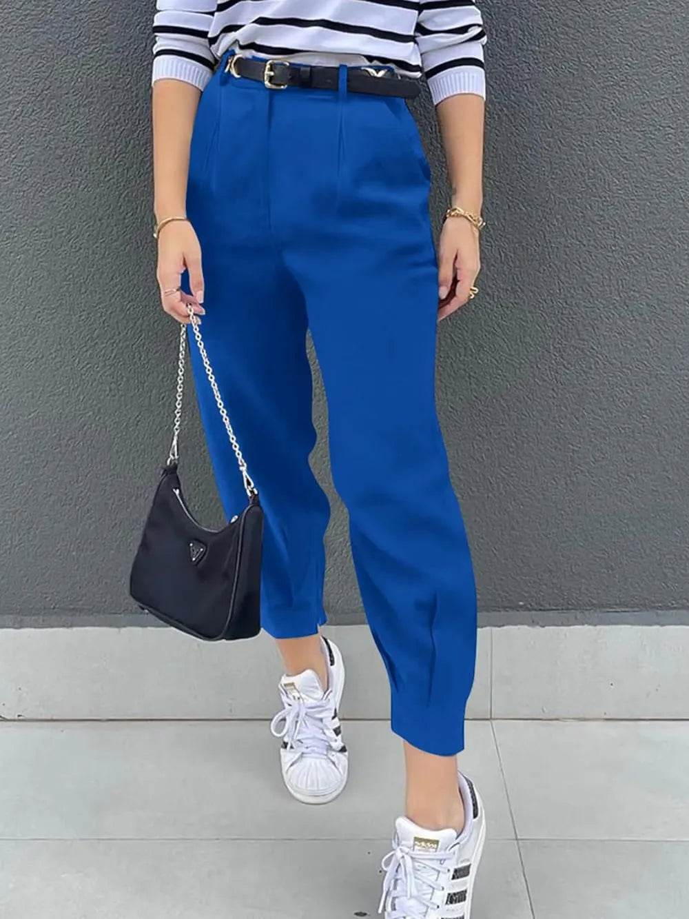 High Waist Cropped Pants Royal Blue Trendsi a551eadf-3140-45e2-83be-8ebc31211627-Max
