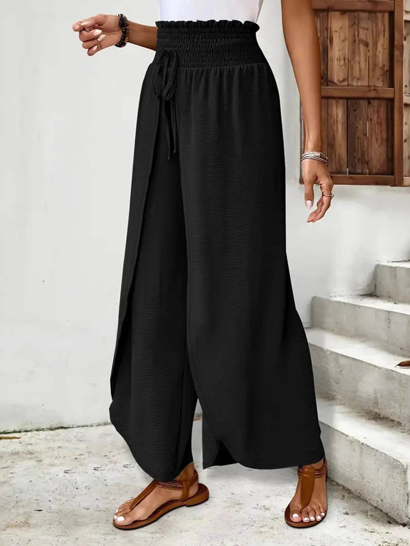 High-Waisted Side Slit Pants Trendsi a5737b68784c420bb0be59272fbc1418-Max-Origin