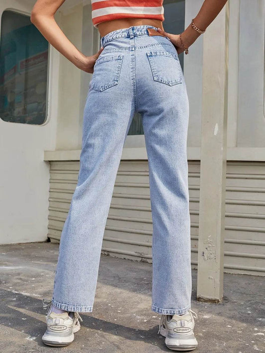 High Waist Straight Jeans with Pockets Trendsi a59f2ed1-02ba-4044-8fb5-f806bb02d54f-Max