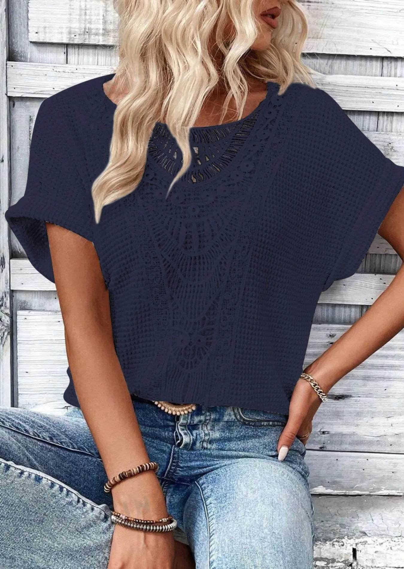 Crochet Lace Short Sleeve Casual T-Shirt Trendsi a61e4136-a0bc-4c57-9d1a-08f589789c24-Max-Origin