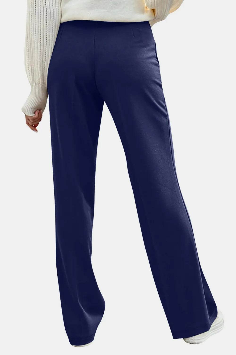 Decorative Button High Rise Pants Trendsi a67cbbef-05c5-4e92-b8af-f4734a644c32-Max