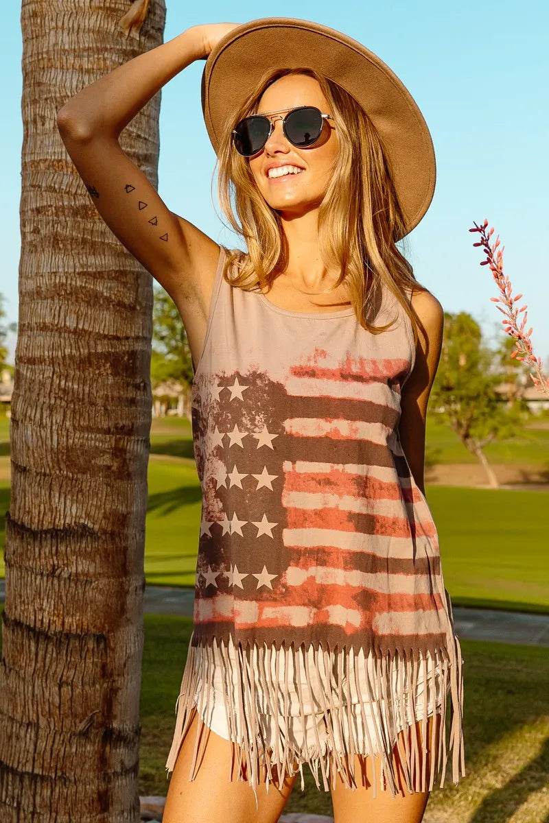 BiBi American Flag Print Knit Sleeveless Top Trendsi a6c11f5f540f4d34ad4b2d2403b7e38a-Max-Origin