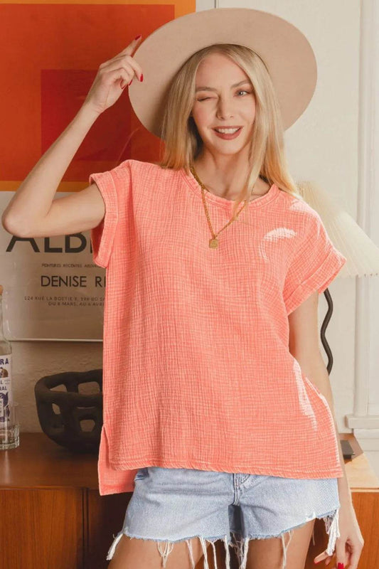 Zenana Woven Double Gauze Acid Washed Short Sleeve Top Trendsi a6c40572-15bd-4f73-8c5c-6ce6b5fca8ac-Max-Origin