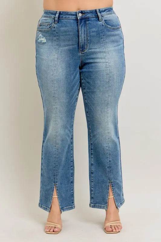 Judy Blue Full Size High Waist Vintage Wash Front Seam & Slit Straight Plus Size Trendsi a6eb2756-2a30-4d94-a7e7-0a3a773892aa-Max-Origin