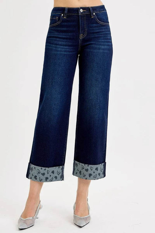 RISEN Full Size Mid Rise Fit Crop Wide With Printed Cuff Jeans Plus Size DARK Trendsi a71d91557b5444ed855e339d807d04bc-Max-Origin