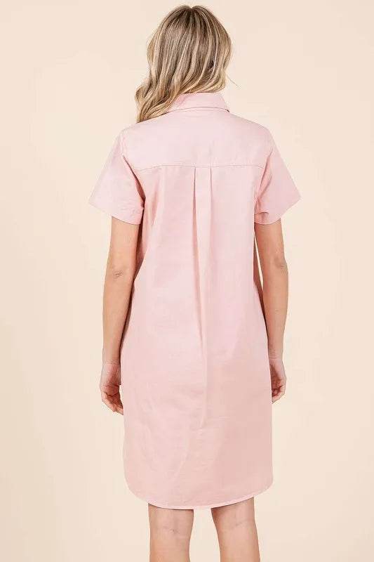 Mittoshop Button Detail Collared Neck Short Sleeve Shirt Dress Trendsi a71f6c14-cd8d-4b02-baf1-a0a84f291b26-Max