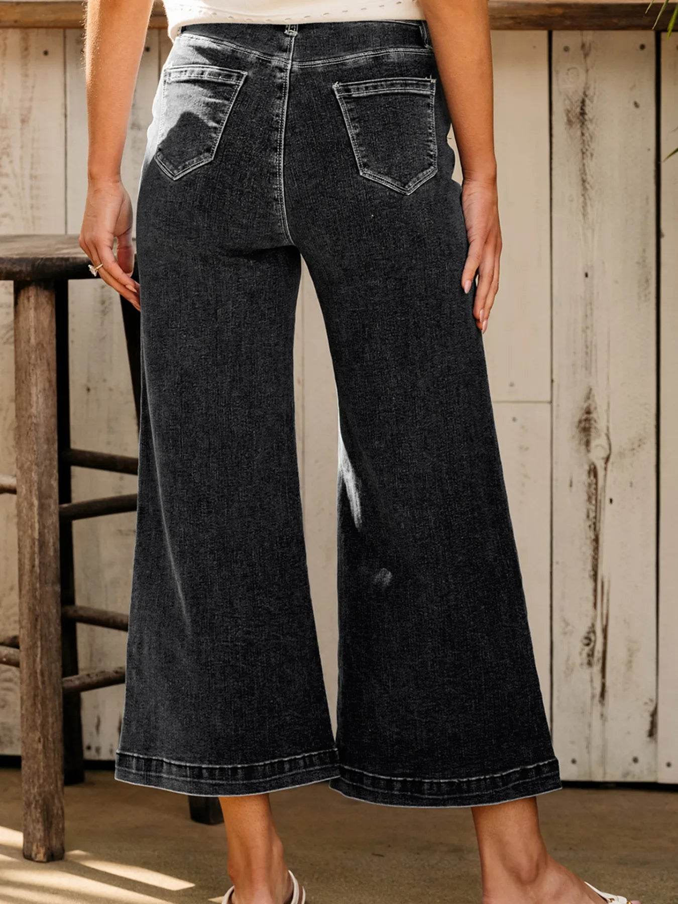Seam Detail Flared Bottom Ankle Length Jeans Trendsi a721def7cdc54797bf7dd0bb1f9beab7-Max-Origin