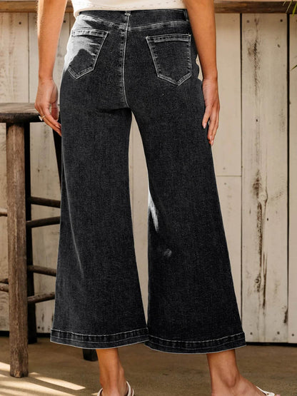 Seam Detail Flared Bottom Ankle Length Jeans Trendsi a721def7cdc54797bf7dd0bb1f9beab7-Max-Origin