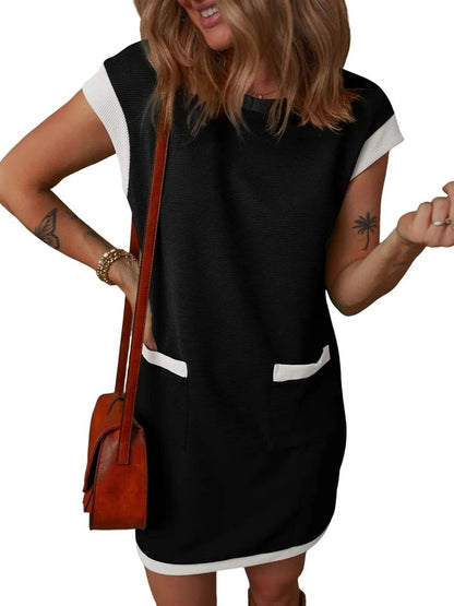 Round Neck Cap Sleeve Mini Dress Trendsi a73021b8-a8da-4ac2-9dc5-830a463290f8-Max-Origin