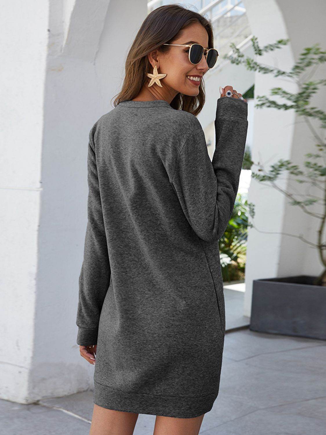 Ivy Lane Round Neck Long Sleeve Mini Dress with Pockets Trendsi a75e6093f46545a7ac7bfde79a288922-Max