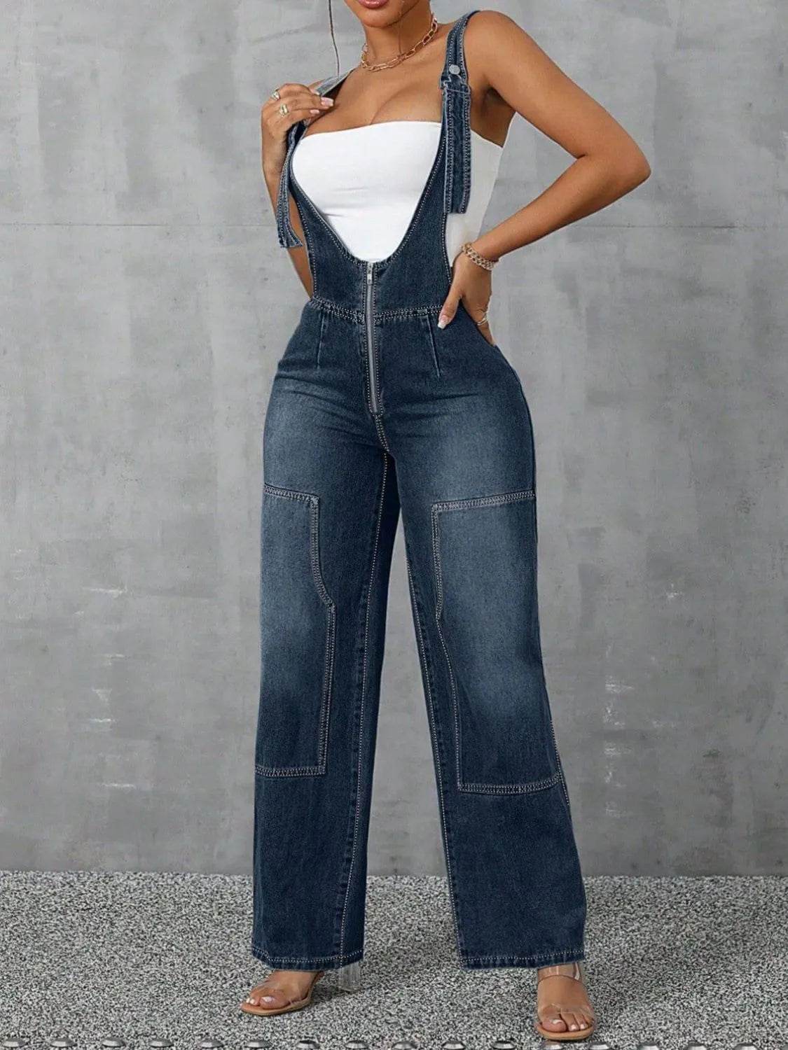 Zip Front Wide Strap Denim Overalls Trendsi a77a3b0b-e68f-49d5-a52e-353c3f8d0085-Max-Origin
