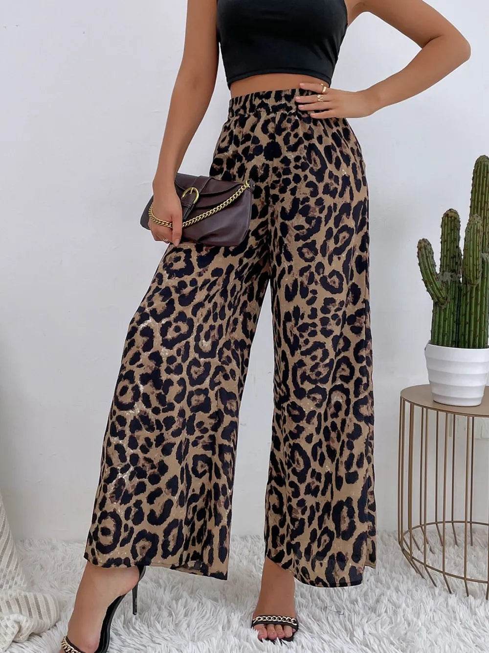 Printed Elastic Waist Wide Leg Pants Trendsi a78eba38-2944-4745-8744-cbb11fc7f4ff-Max