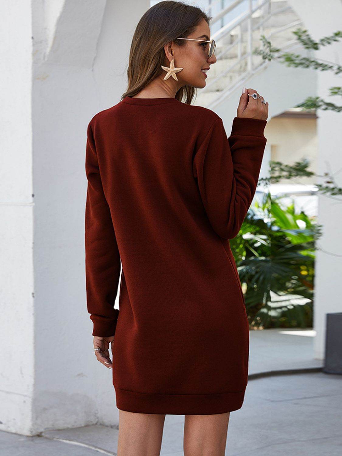 Ivy Lane Round Neck Long Sleeve Mini Dress with Pockets Trendsi a7fac9f25ec34668bc544438ecee6493-Max