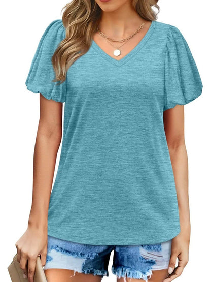 V-Neck Puff Sleeve Casual T-Shirt Trendsi a805f26aa6a04a05817199725f241553-Max-Origin