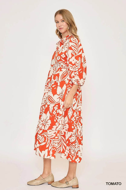Umgee Floral Print Tiered Midi Dress Trendsi a84e9ddb-10d9-44b3-9a58-439f5e5c3252-Max-Origin