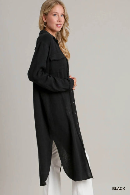 Umgee Cotton Gauze Button Down Shirt Dress Trendsi a8eb9ad3-b733-44ab-ab60-b4f903d9abe6-Max-Origin