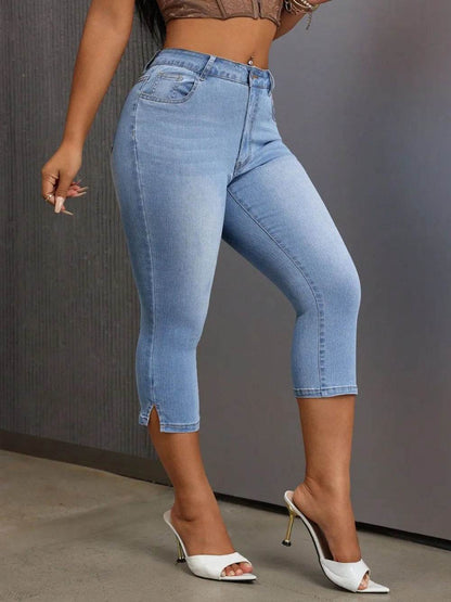 Side Slit Skinny Jeans with Pockets Trendsi a9576bad-5cea-482a-8244-7671c0f65c6e-Max