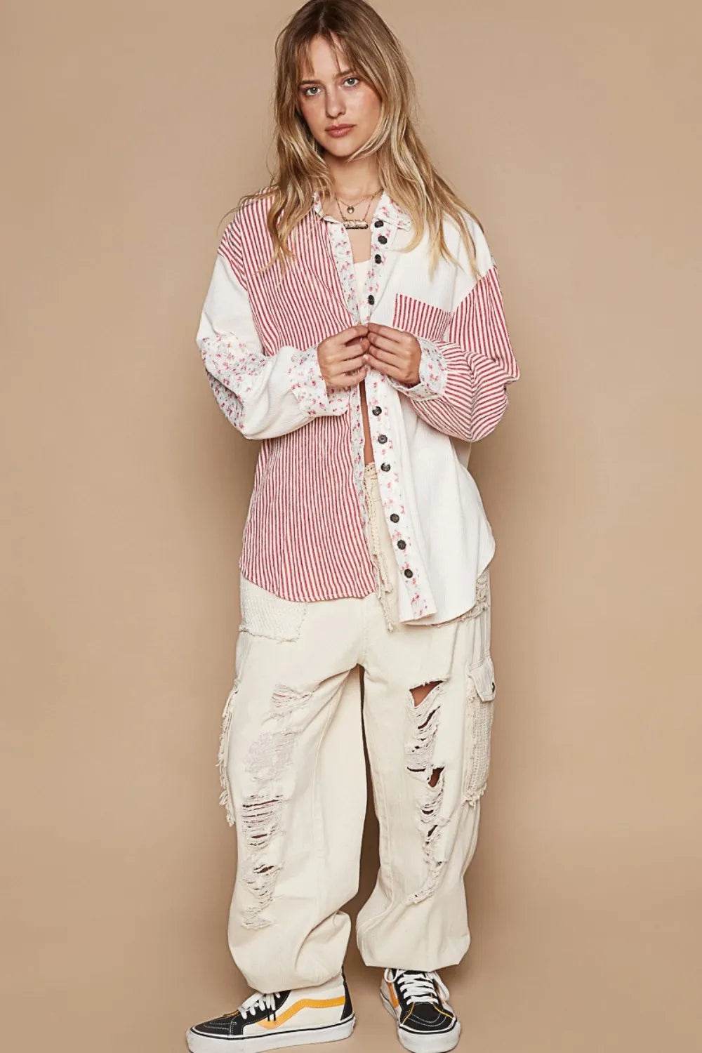 POL Long Sleeve Embroidered Print Patch Pocket Shirt Trendsi a96c0fdf-c0c5-48bf-adbf-852ea6af6238-Max