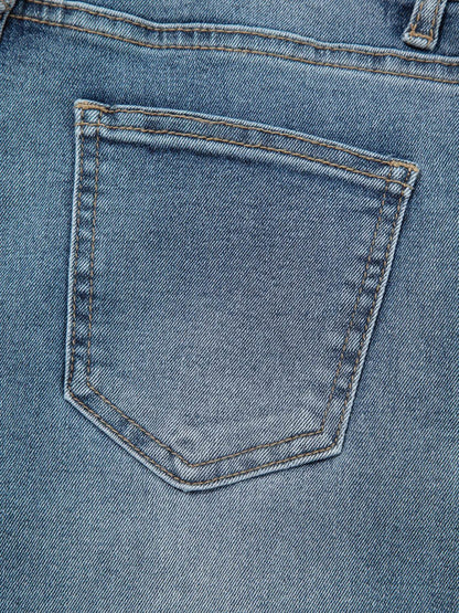 Distressed Ankle-length Straight Jeans Trendsi a97bfc238d3948b685b66c9a44705c3c-Max-Origin