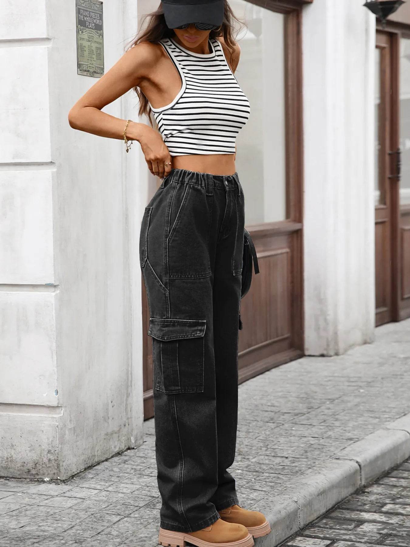 High-Waisted Cargo Jeans Trendsi a9852a6ffa6043288fdd442289d7c01e-Max-Origin