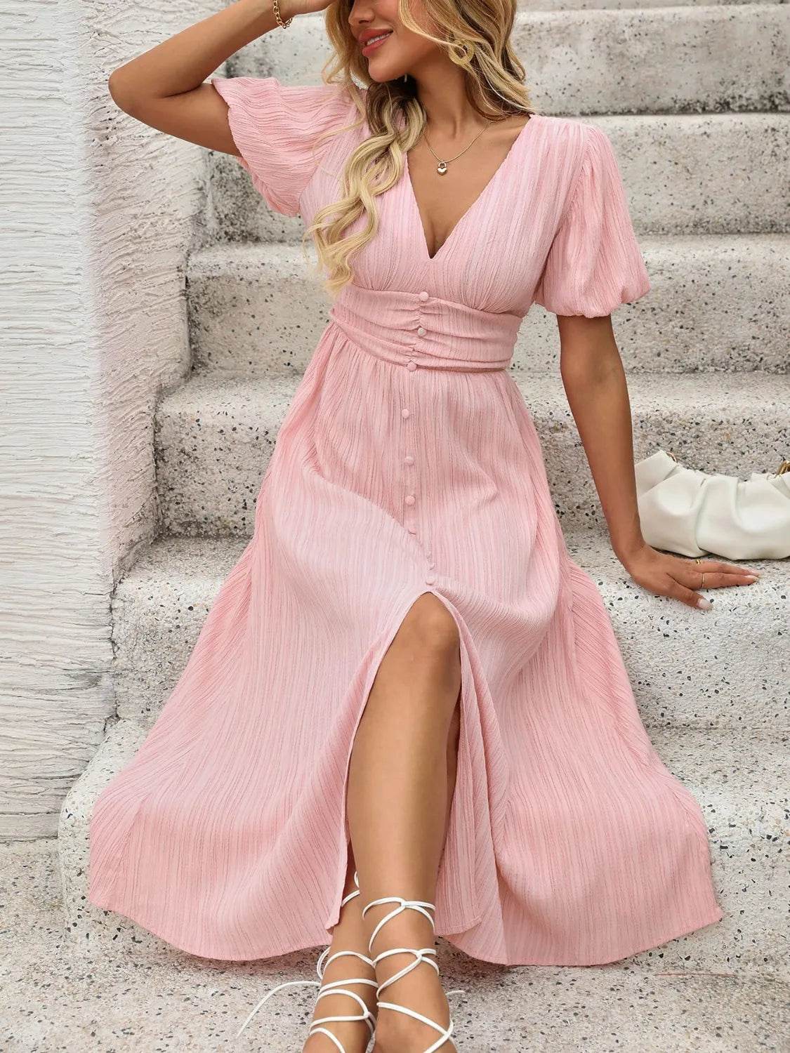 V-Neck Puff Sleeve Dress Trendsi a9ff78c1-97c2-4206-85d1-3fc5fcdd9454-Max-Origin