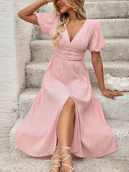 V-Neck Puff Sleeve Dress Trendsi a9ff78c1-97c2-4206-85d1-3fc5fcdd9454-Max-Origin