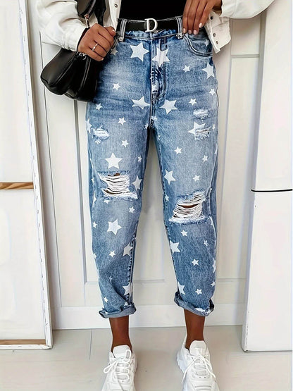 Star Print Distressed High Waist Boyfriend Jeans Trendsi aa0e617ec03a410895622a83c4a22886-Max-Origin