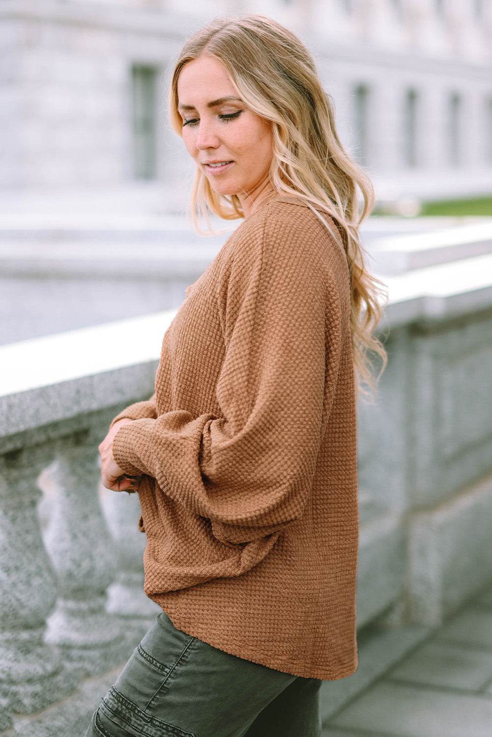 Drawstring Ruched V-Neck Blouse Trendsi aa7a2dc71b5e4d06a3ab1f670a0c883f-Max