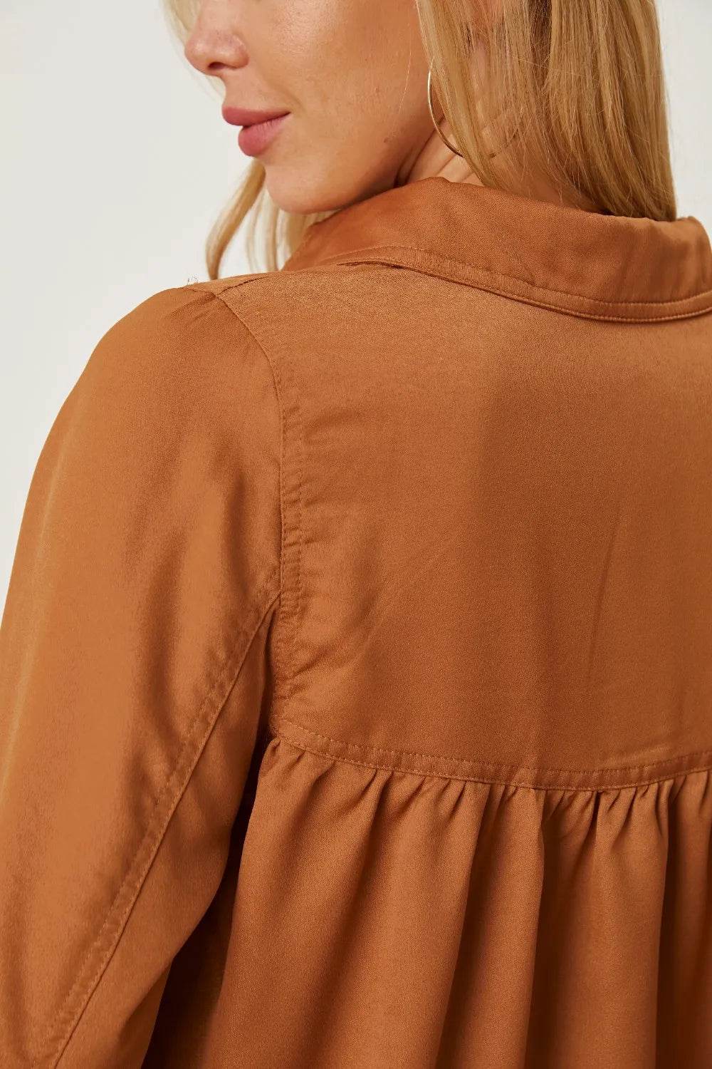 Balloon Sleeve Collared Neck Blouse Trendsi aaa98418-5098-4a3c-b804-acccfd25bb51-Max