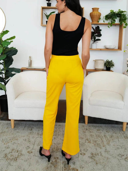 FAM-FAM Elastic Waist Bootcut Pants Trendsi aabfea45-24d2-48ff-aac9-9d184ccc37a5-Max