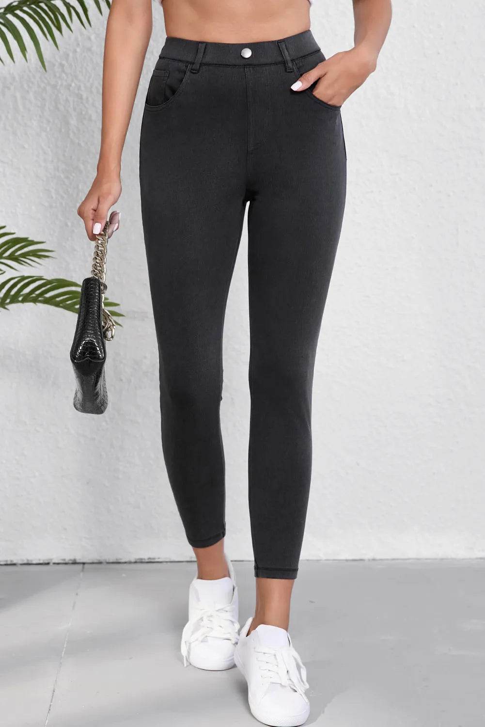 High Waist Jeans with Pockets Trendsi aaee74fa-d8de-45f6-9a60-d3b1aa368588-Max