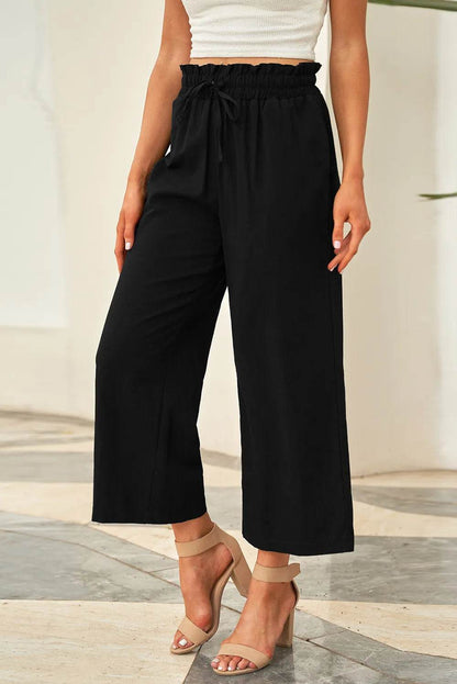 Drawstring Paperbag Waist Wide Leg Pants Trendsi ab0ed214-809d-46b1-b8cc-25de9cf920e2-Max