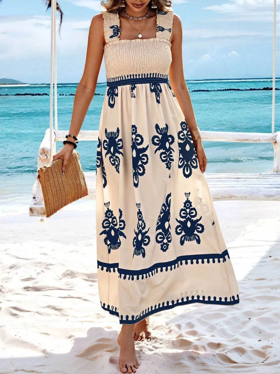 Smocked Printed Wide Strap Maxi Dress Peacock Blue Trendsi ab262e30-0617-485d-9df9-02876affb801-Max-Origin