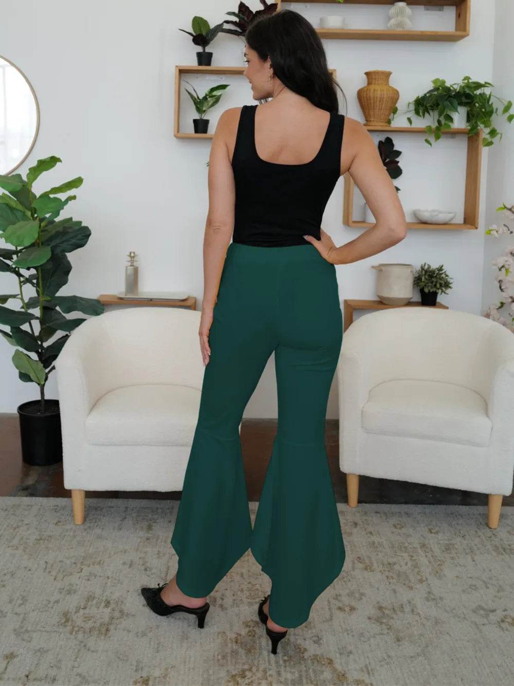 FAM-FAM High-Low Bootcut Pants Trendsi ab416dda-b7cb-43d2-acd3-8bcd87a0e39b-Max