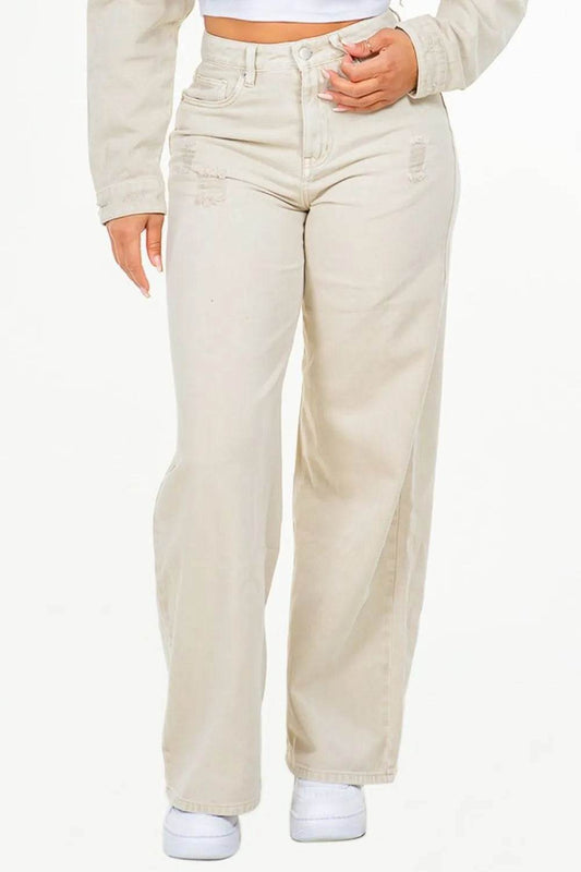 American Bazi High Waist Distressed Wide Leg Jeans Trendsi ab437baf-5c45-48ca-835f-9195b66f4ab3-Max