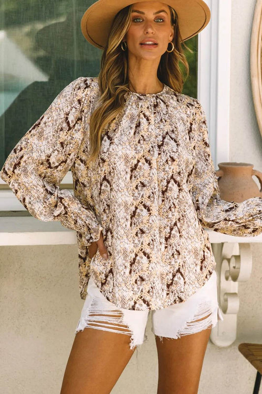 Printed Round Neck Long Sleeve Blouse Mocha Trendsi ab8d52a2ff5a4d21abf919d83bd8493d-Max