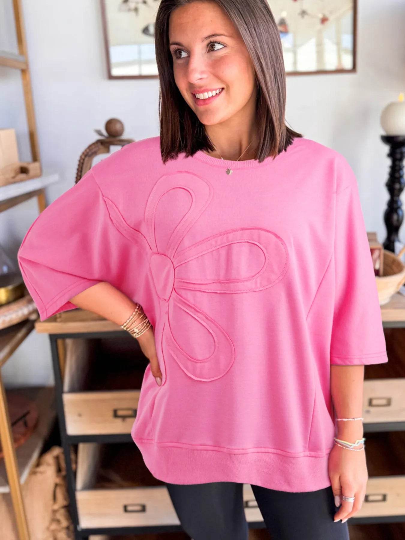 Flower Oversized Round Neck T-Shirt Trendsi aba6262ff2a8459bb7a92f2c9448fac1-Max-Origin