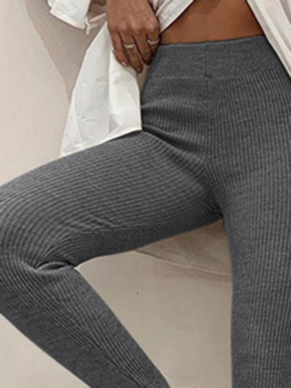 Ribbed Mid Waist Leggings Trendsi abda509f400d483f883e324b7cc84c7d-Max