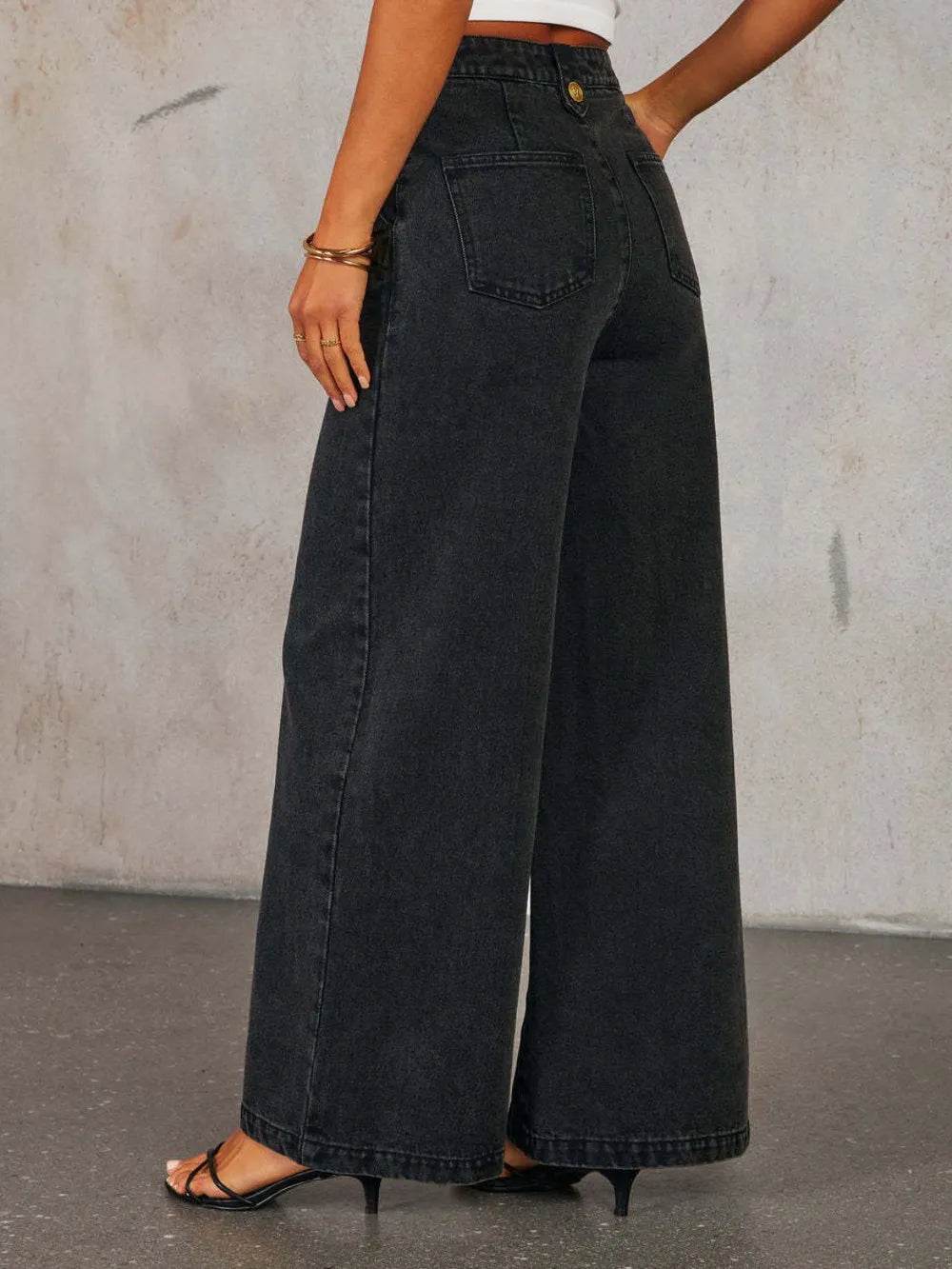 Button Decor High Rise Wide Leg Jeans Trendsi ac3e8d0d-bc4b-42bd-89c5-d3979d289aab-Max