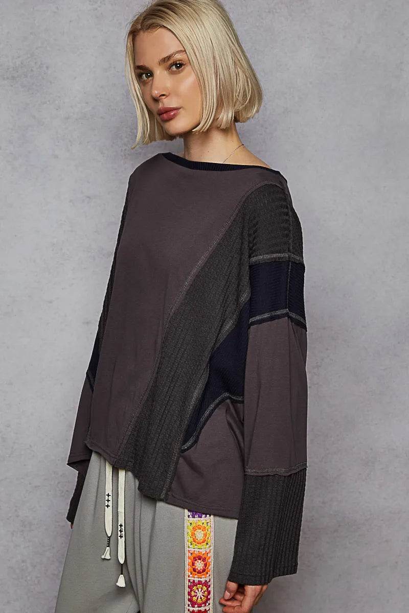 POL Contrast Round Neck Long Sleeve T-Shirt Trendsi ac53d43c-31c4-4db6-bf72-1f187e60a300-Max-Origin
