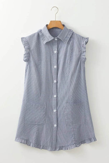 Stripe Frilled Ruffled Cap Sleeve Button Up Mini Dress Trendsi ac66cc4a-915d-4b80-85e8-cbdddb181048-Max
