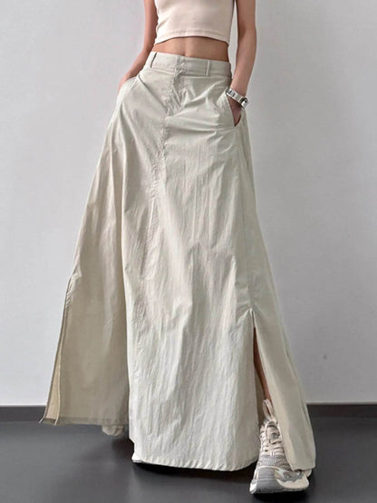 High Waist Slit Maxi Skirt Apricot Trendsi ac9f3025-9109-4c5c-b59e-7e68bfa47cc2-Max-Origin