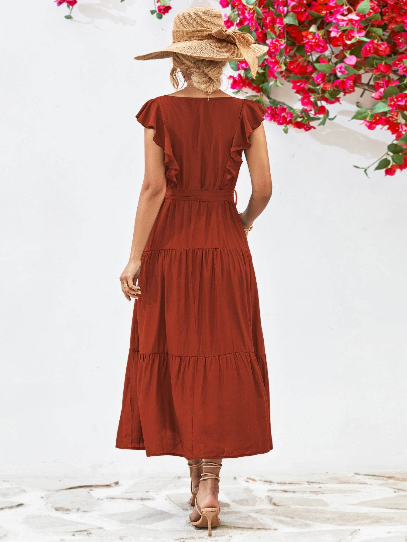 Tie Belt Ruffled Tiered Dress Trendsi aca6d9a81c5b4c058636cad77d46662c-Max