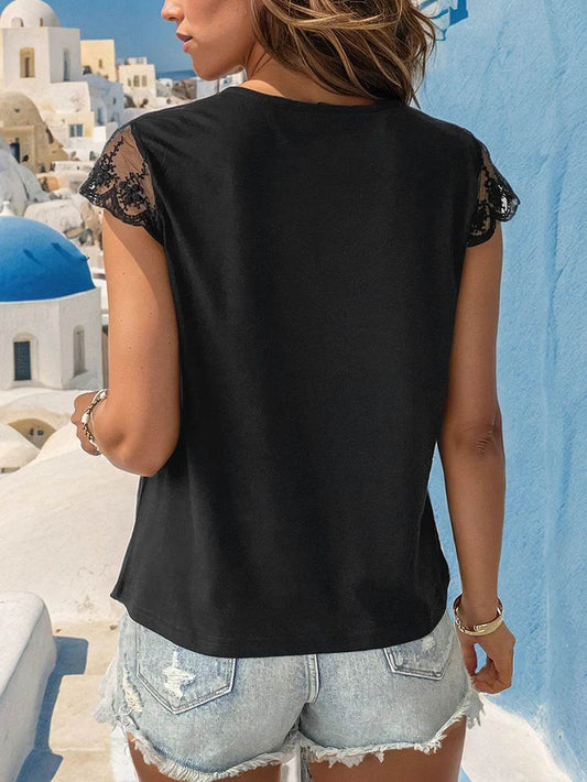 Perfee Lace Trim Cap Sleeve Blouse Trendsi ace1d298-ae59-43b3-a34f-f349c6f74a14-Max
