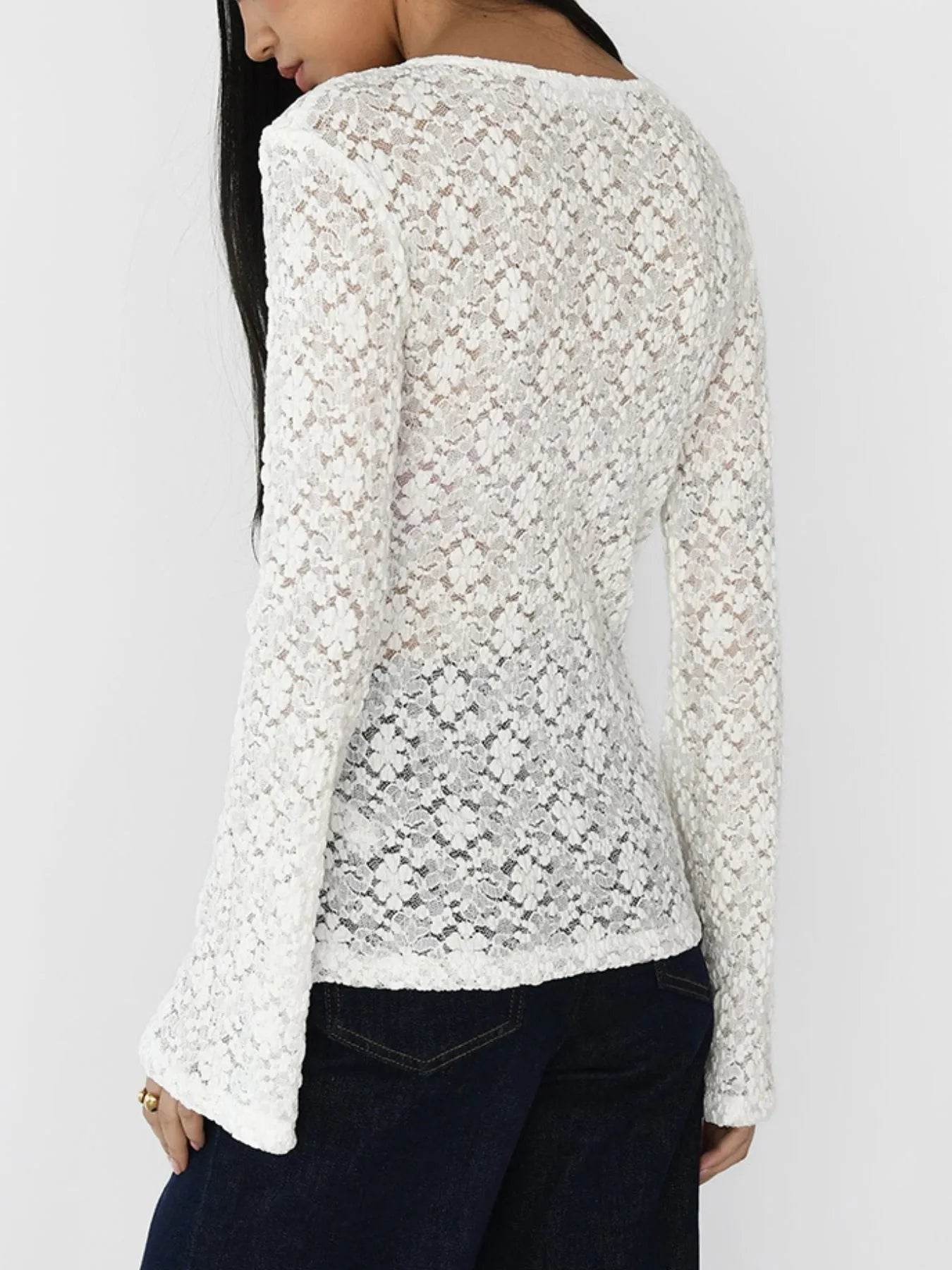 Lace V-Neck Flare Sleeve T-Shirt Trendsi ad01d916-5467-476f-8164-a86c2e5c3414-Max-Origin
